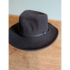 Scala Classico Brown Wool Felt Outback Hat Vintage Mens Medium Leather Band